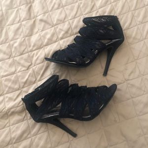 Mix No 6 Black Lace Detail Heels Sz 8.5 M